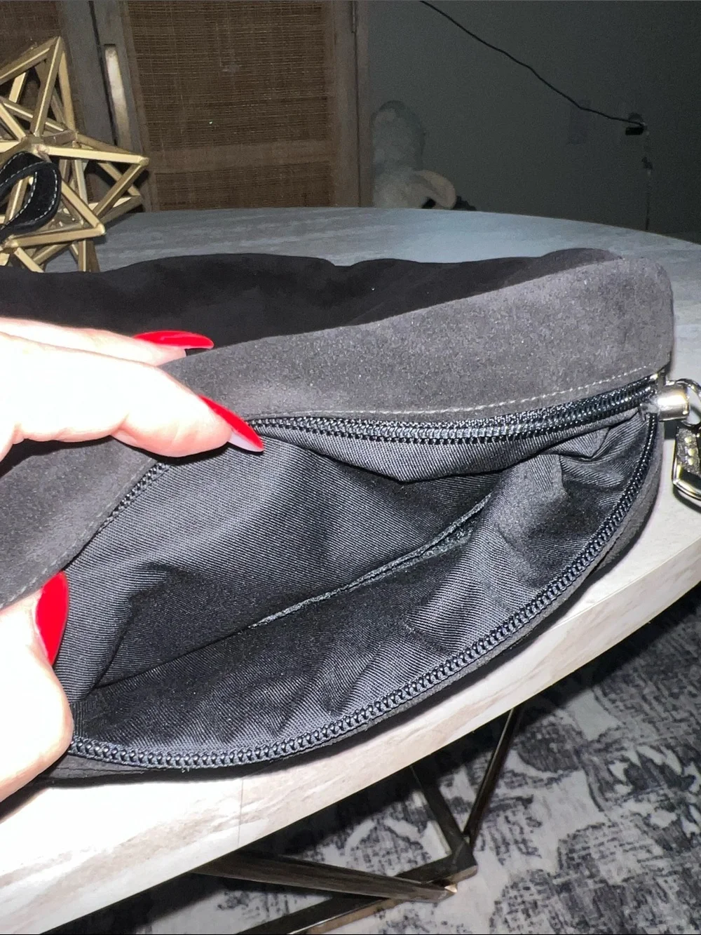 SAS Black Suede Shoulder Crossbody Bag